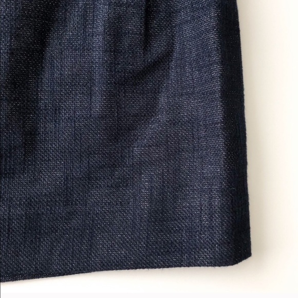 J. CREW Mica Mini Skirt Blue Metallic Mini Linen Blends Short Navy - Picture 5 of 10